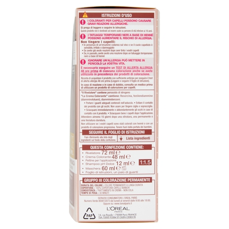 L'Oreal Paris Colorazione permanente senza ammoniaca, Riflesso Universale, Nero 1U